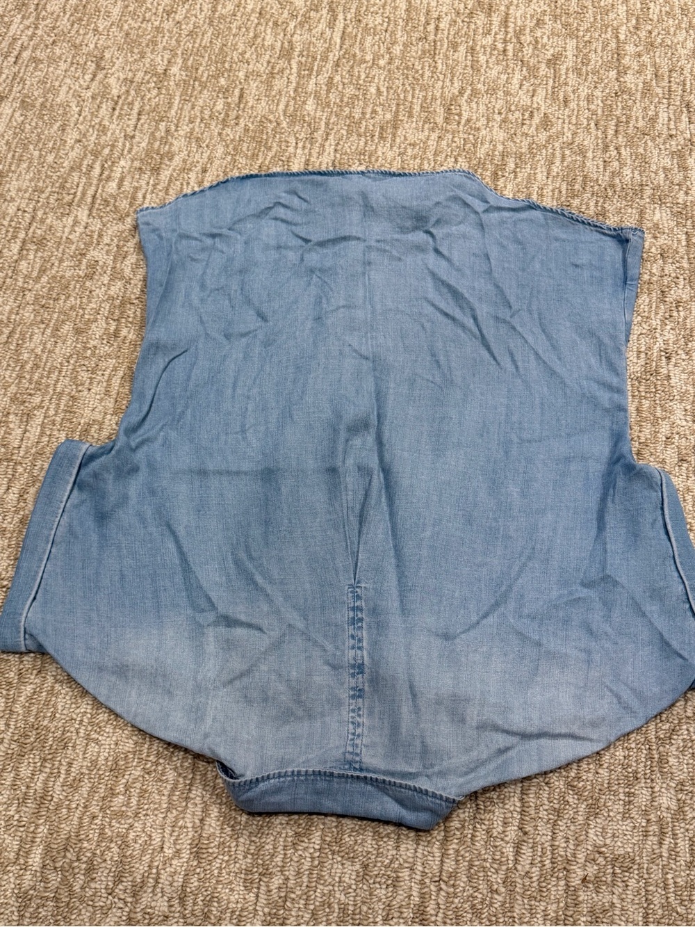 Quince Chambray Tencel Short Sleeve Shirt Light Indigo - Picture 6 of 6